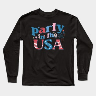 Party in the USA 4th of July Design Long Sleeve T-Shirt